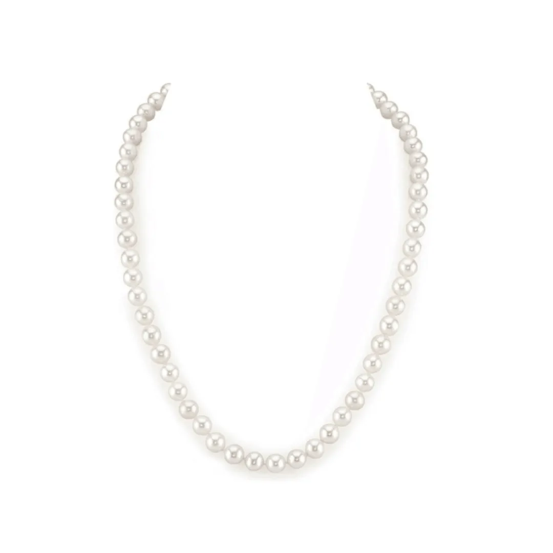 5-6mm White Freshwater Pearl Strand Necklace