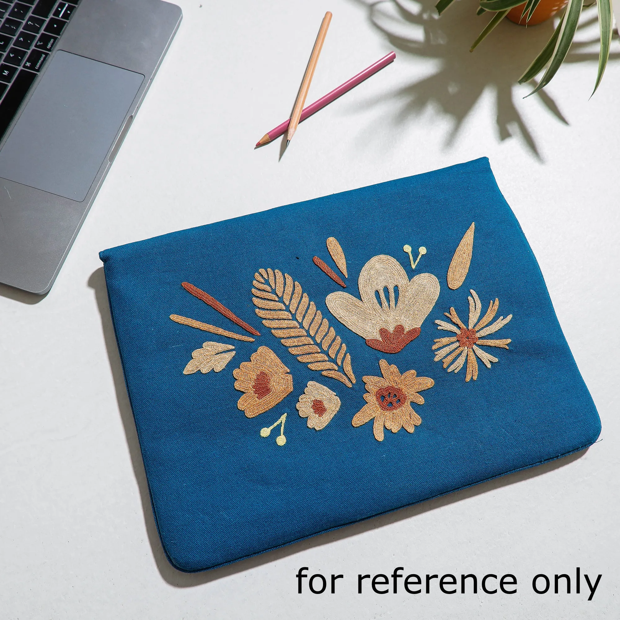 Aari Hand Embroidery Cotton Duck IPad Sleeve (10 x 13 in)