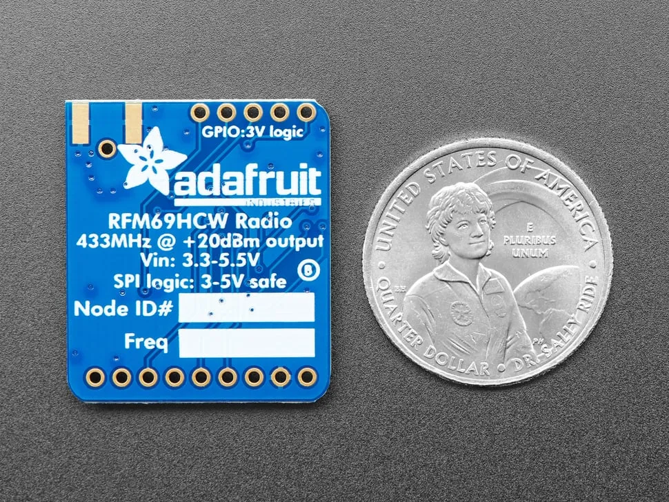 Adafruit RFM69HCW Transceiver Radio Breakout - 433 MHz