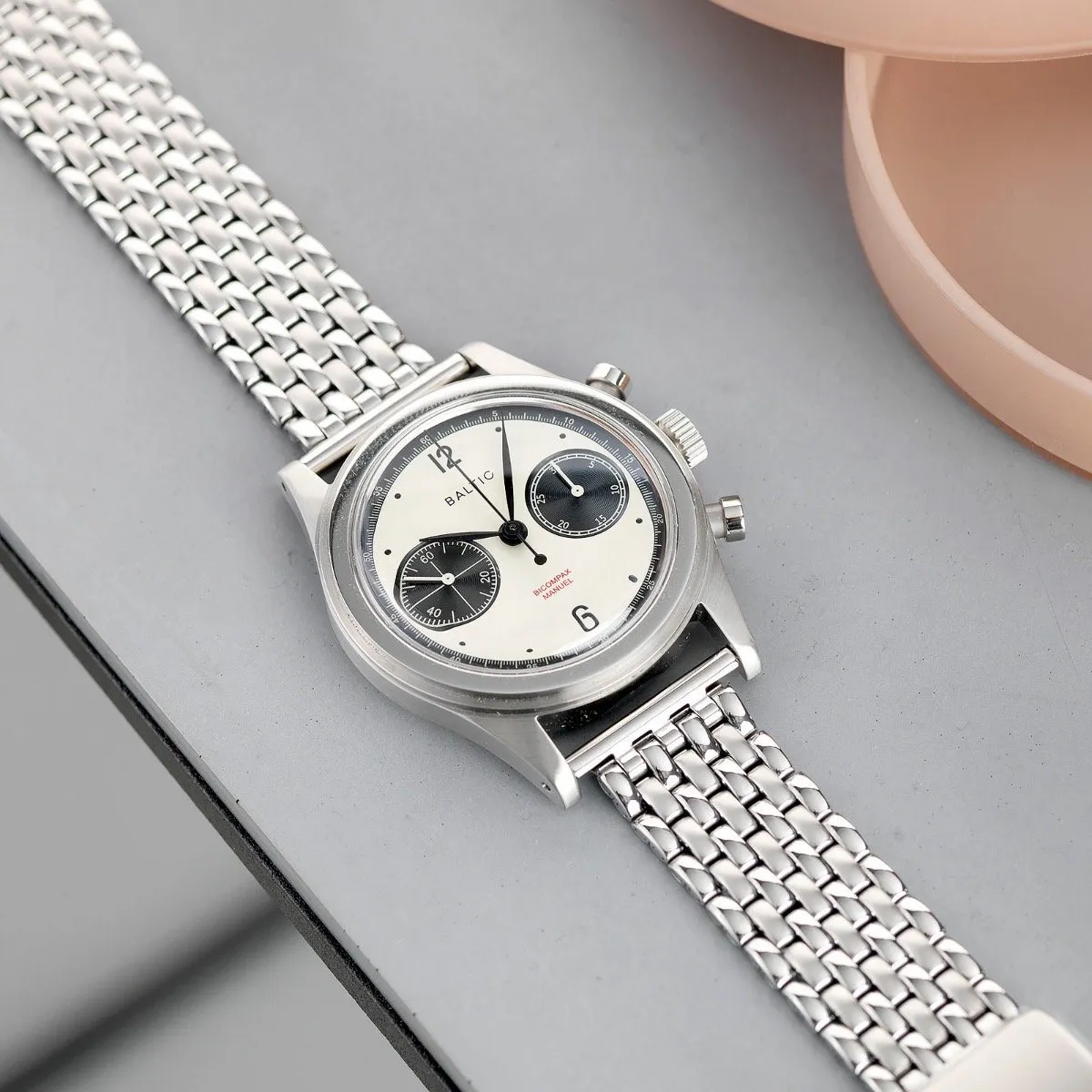 Beads Of Rice Straight End Link Steel Watch Bracelet