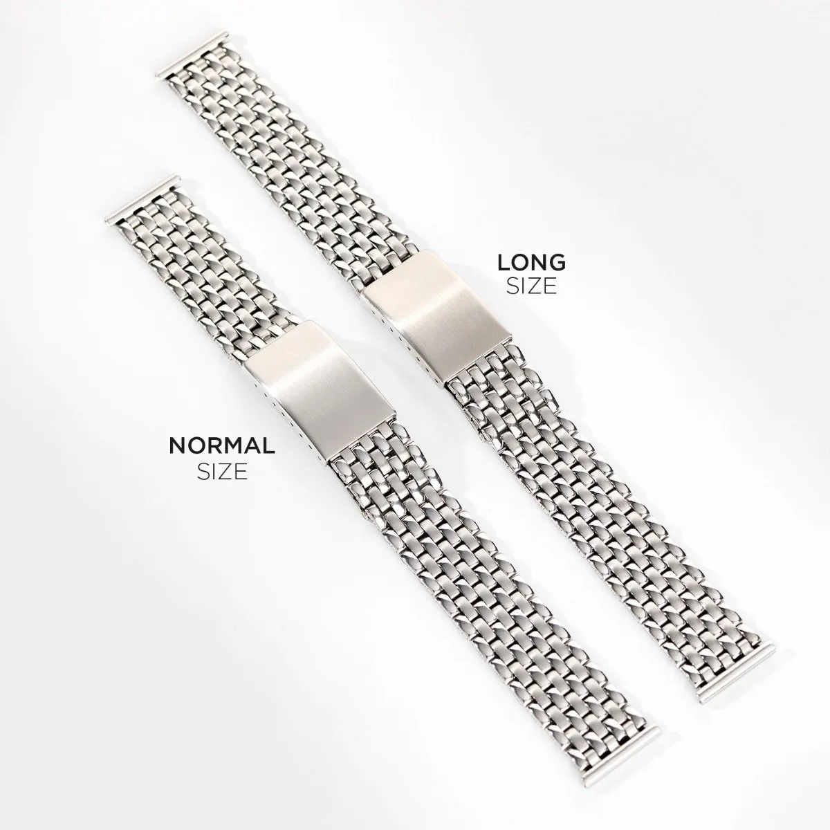 Beads Of Rice Straight End Link Steel Watch Bracelet