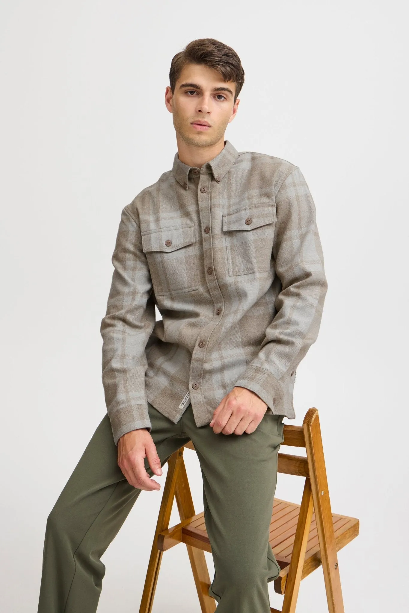 CASUAL FRIDAY - CFAUGUSTO LS checked overshirt - 20505191