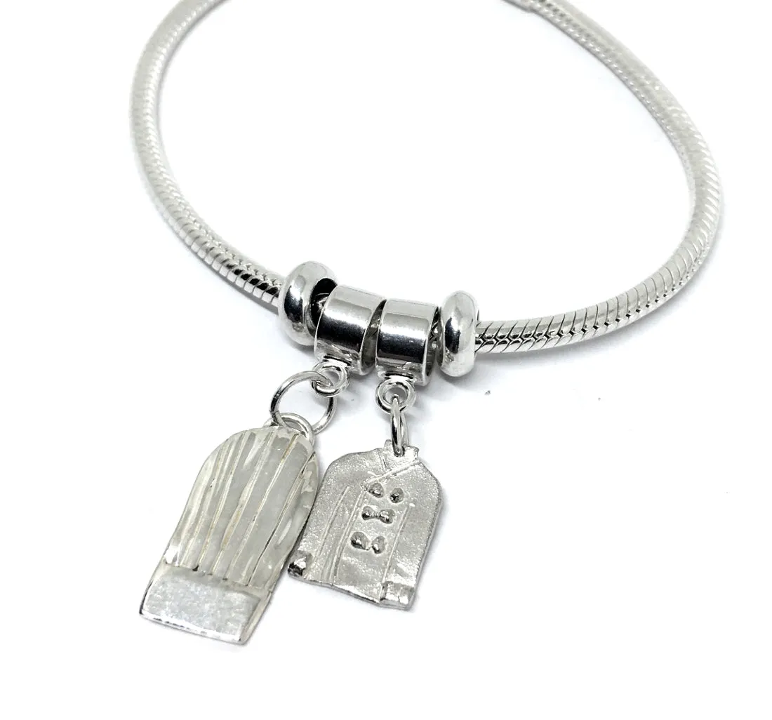 Chef Charm Bracelet with Chef Hat and Chef Coat