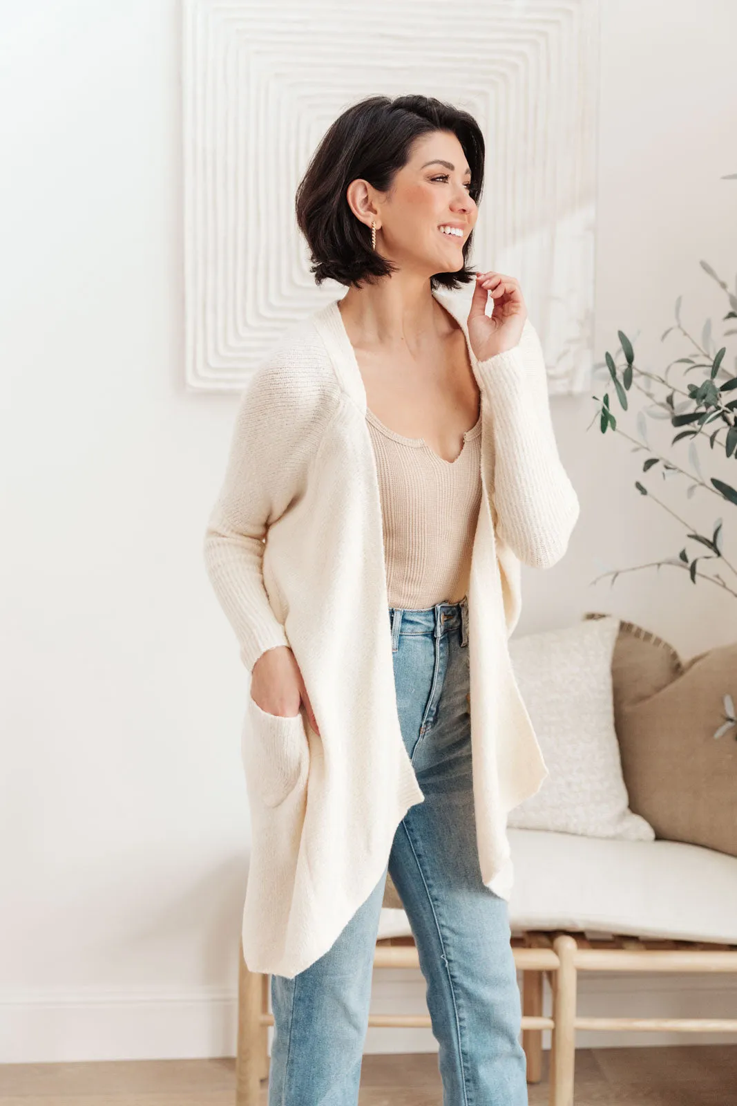 Cozy Nights Cardigan In Cream