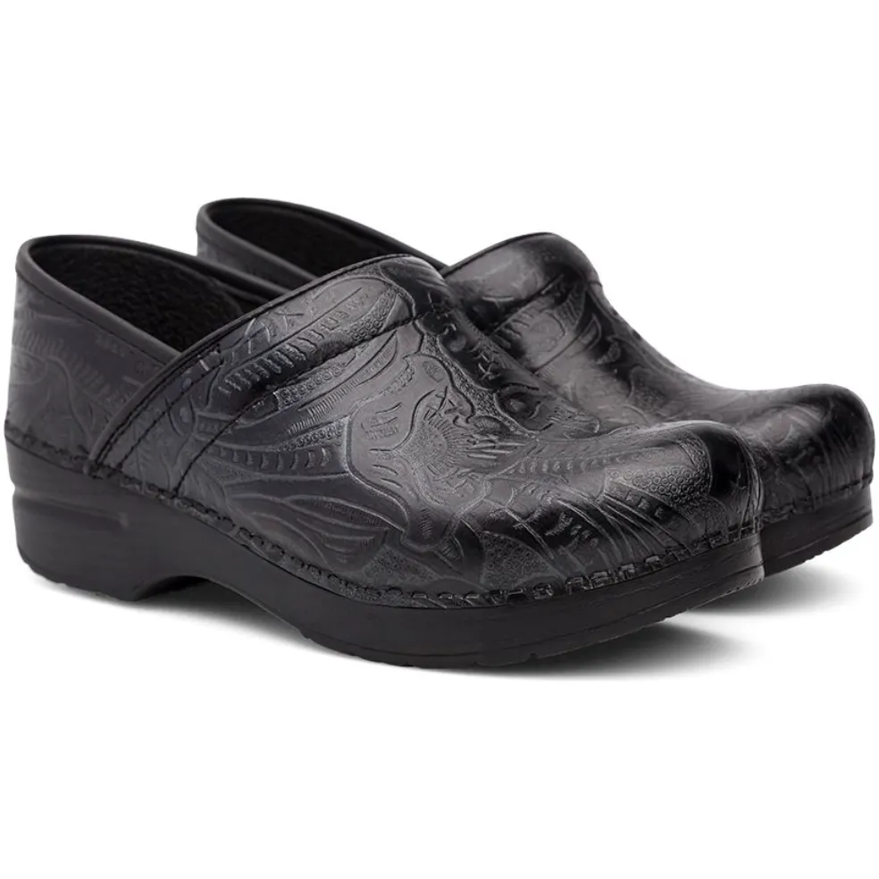 Dansko Women's Professional Clog in Black Tooled