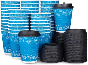 Eco Friendly and Recyclable To Go Cups for Hot and Cold Drinks 12 oz 50 Sets