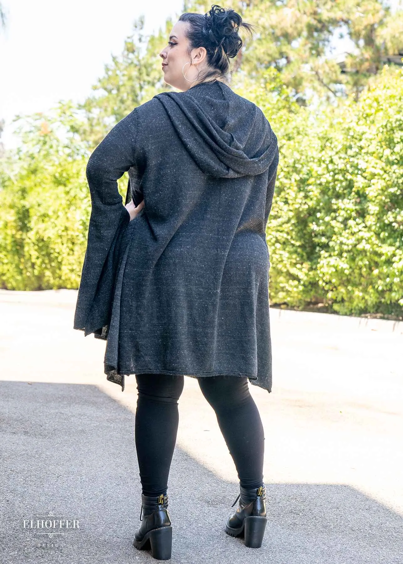 Essential Sunset Longline Cardigan - Heathered Black