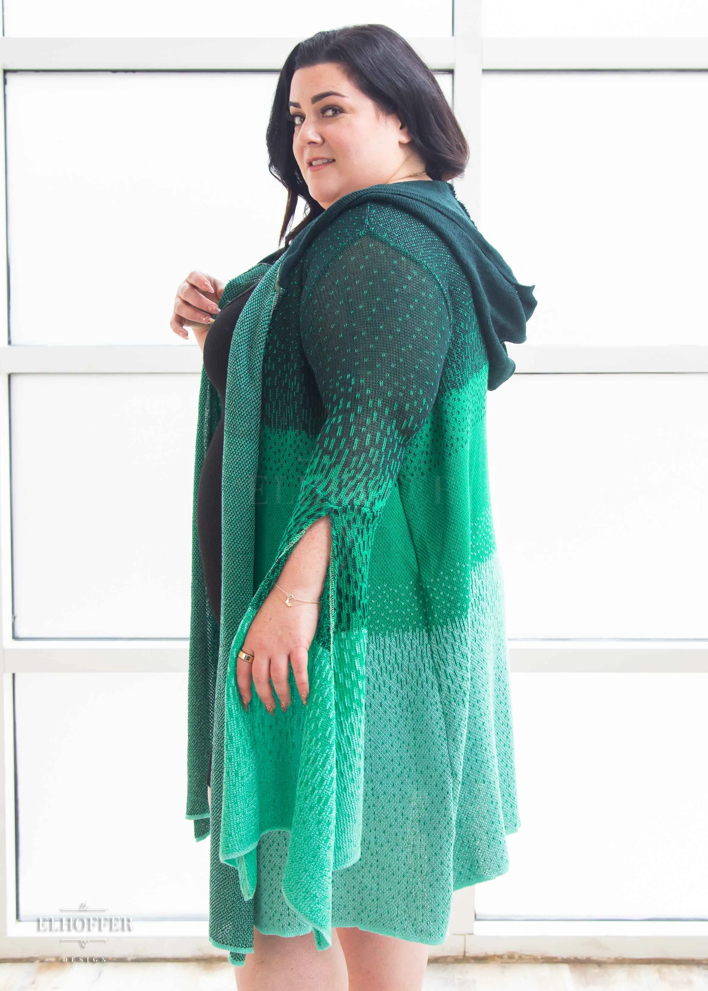 Essential Sunset Longline Cardigan - Lucky Green Ombre