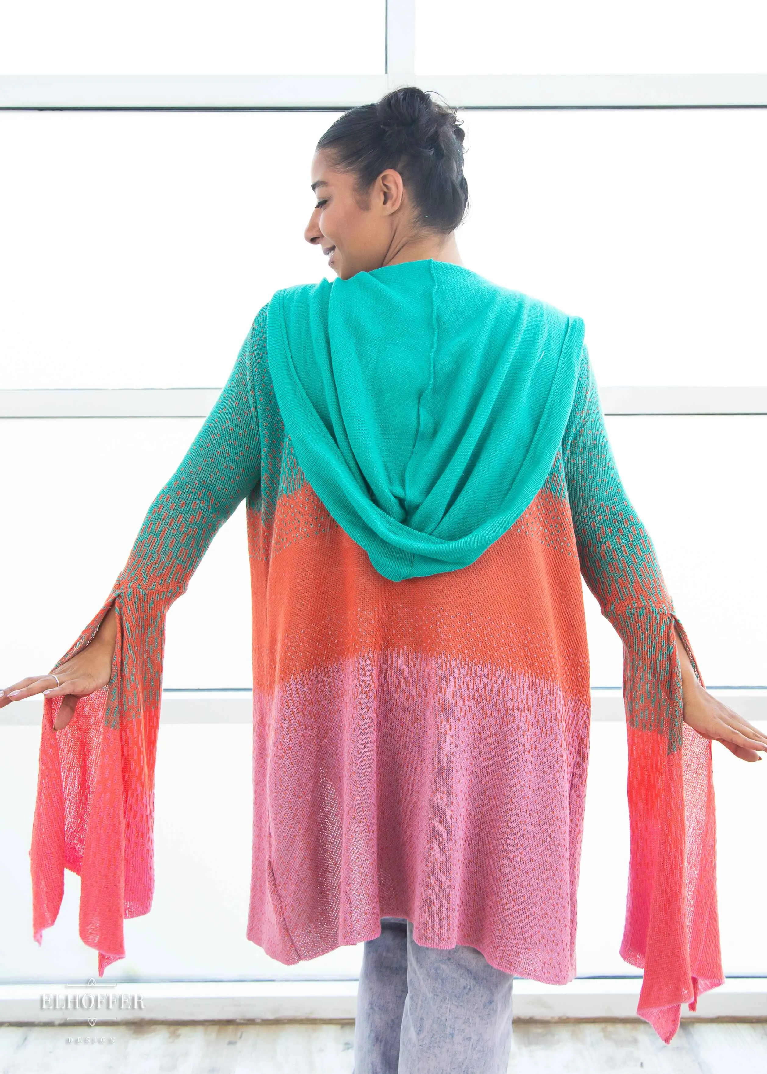 Essential Sunset Longline Cardigan - Sherbert Ombre