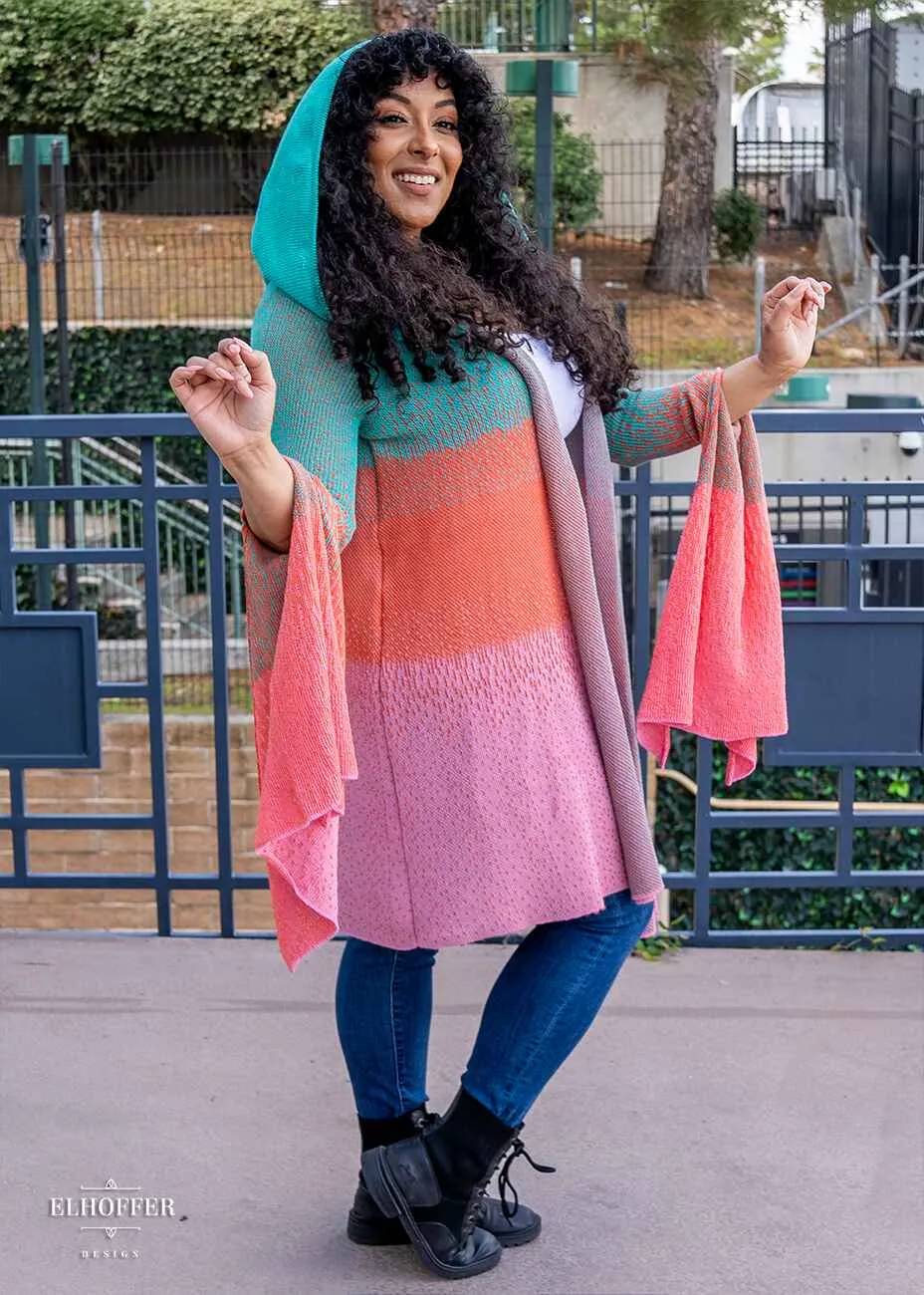 Essential Sunset Longline Cardigan - Sherbert Ombre