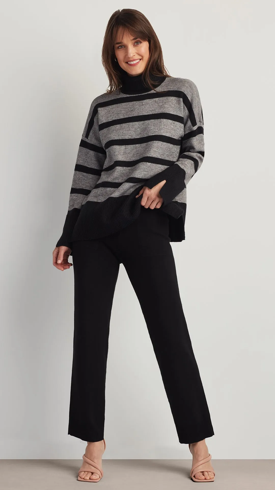 FIONA STRIPED TURTLENECK SWEATER