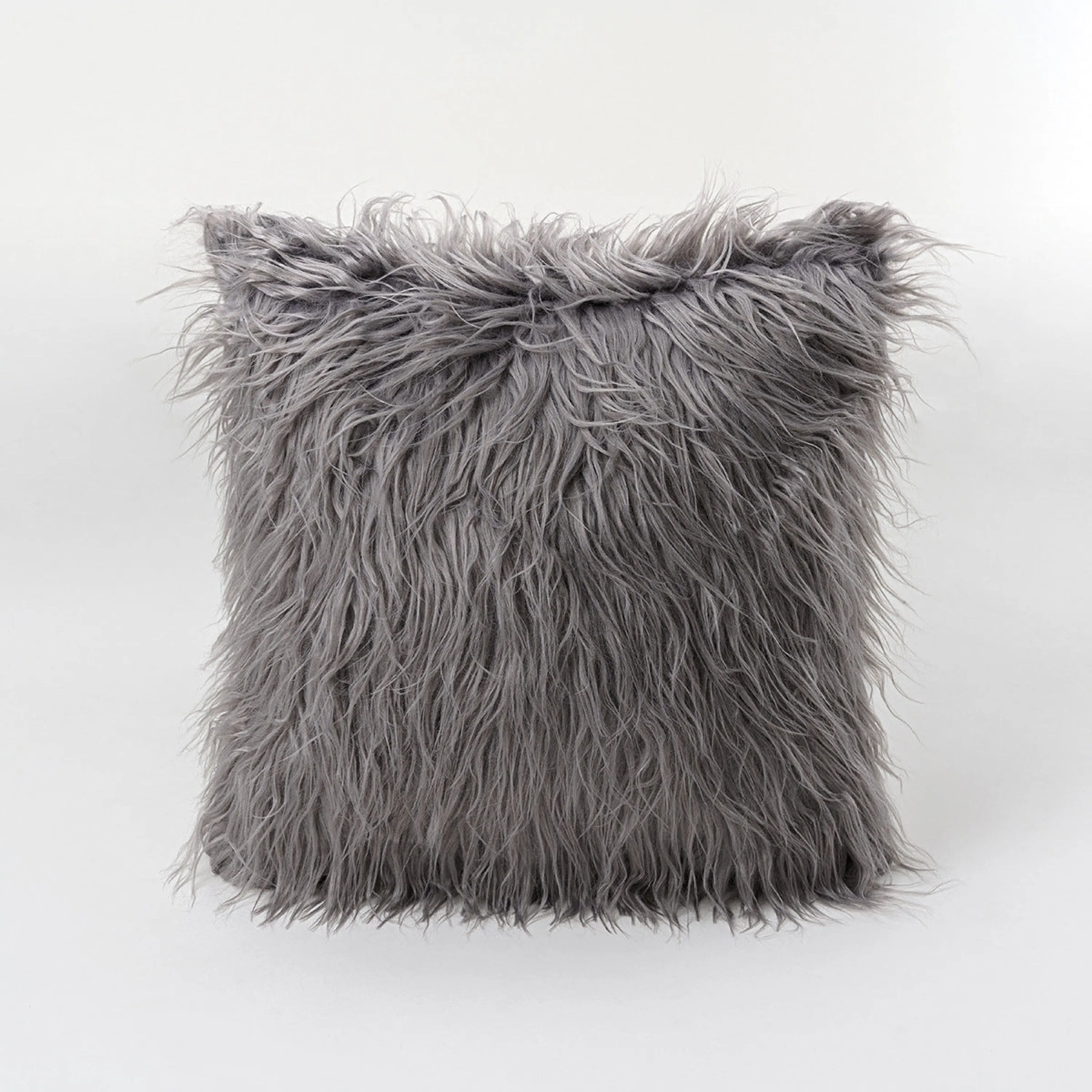 Furry Gradient Pillow Cover & Cushion / Black