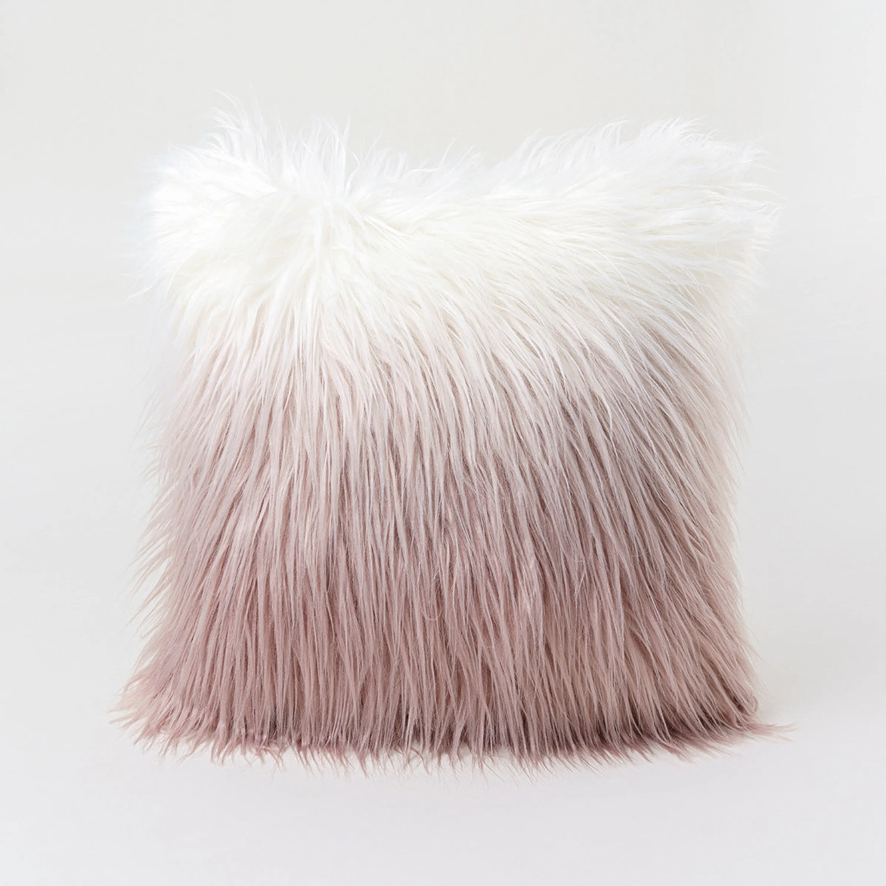 Furry Gradient Pillow Cover & Cushion / Black