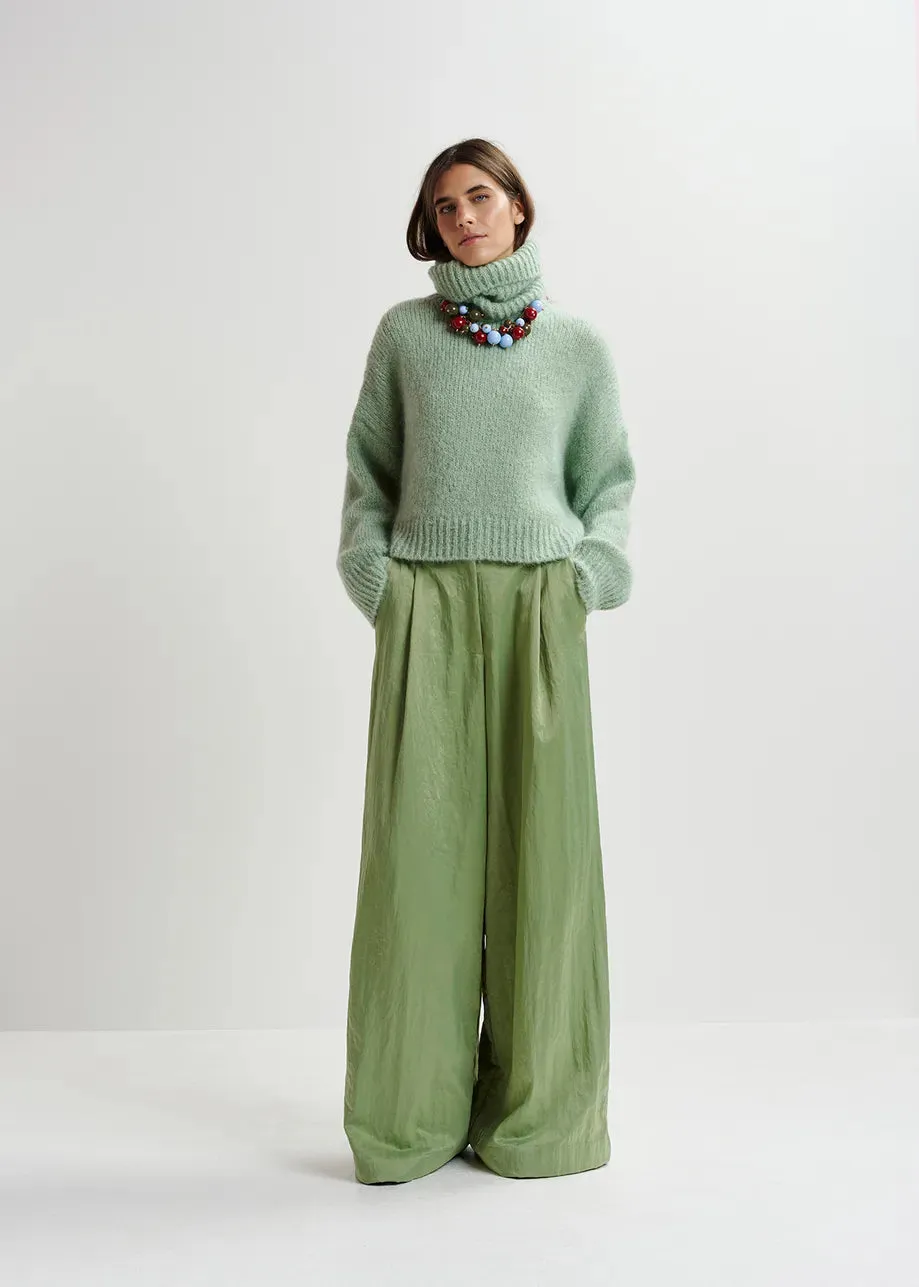 Griffin Knit Turtleneck - Light Green