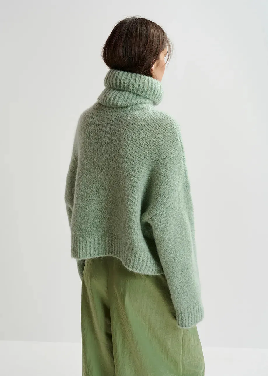 Griffin Knit Turtleneck - Light Green