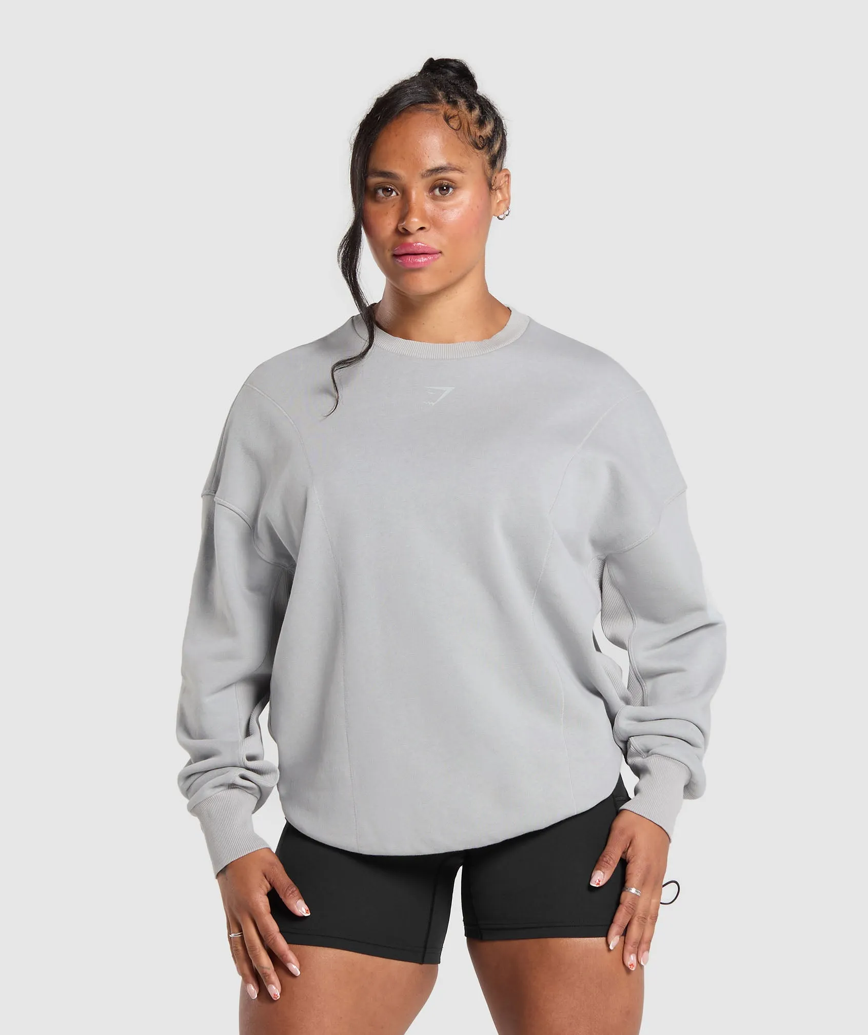 GS Power Washed Sweatshirt - Silver Grey