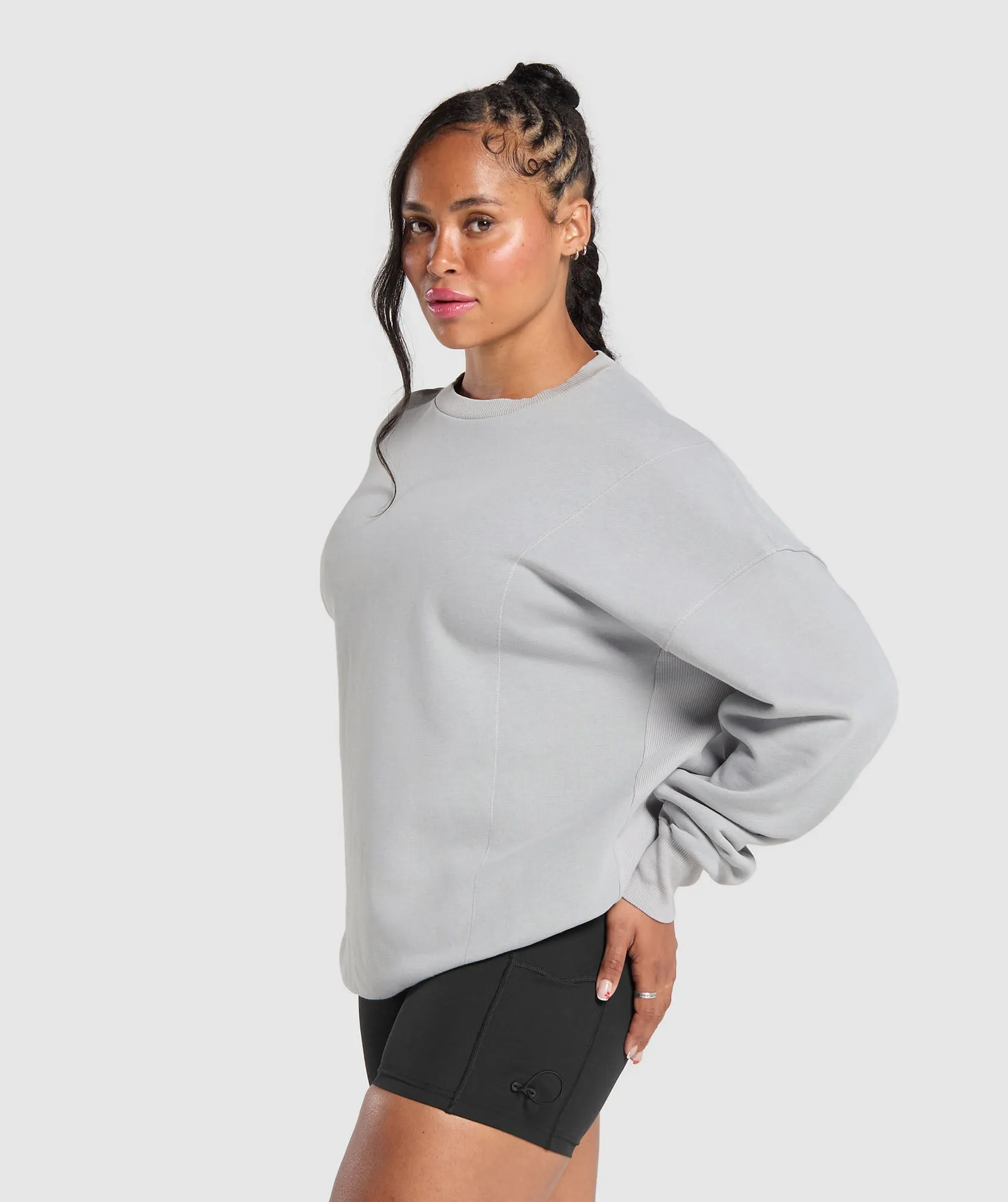 GS Power Washed Sweatshirt - Silver Grey