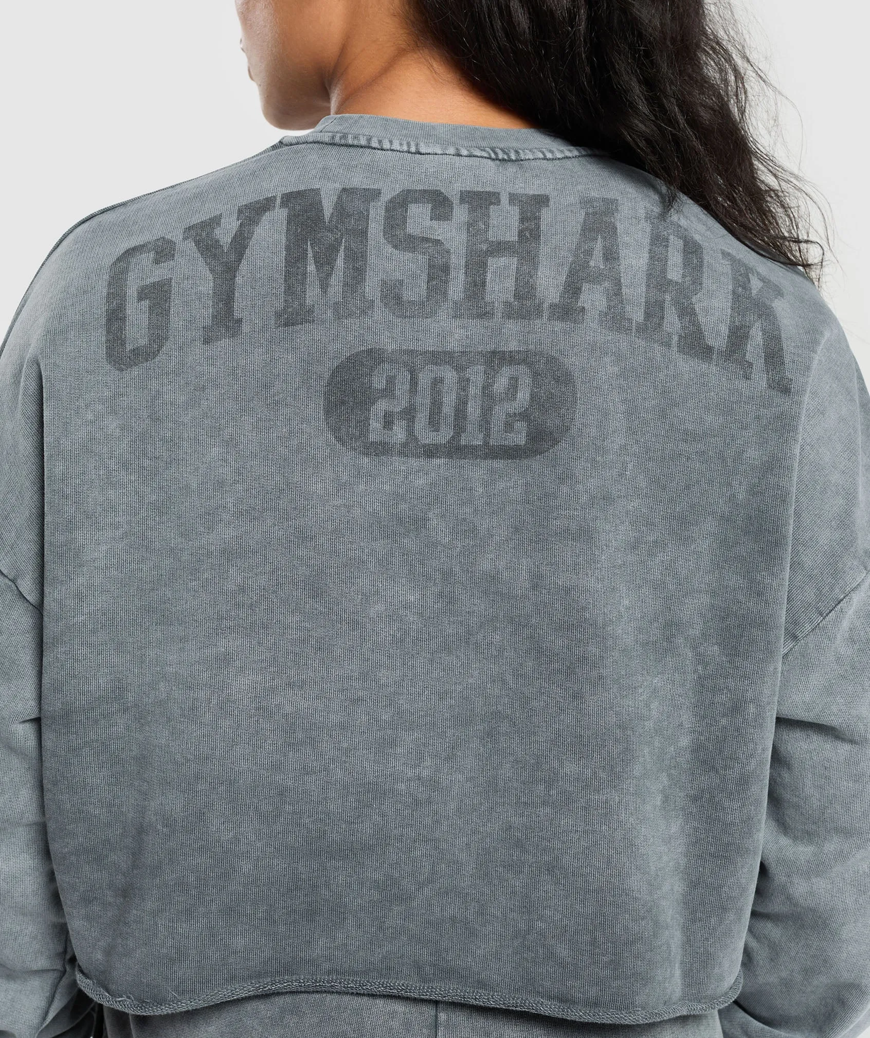 Gymshark Collegiate Shadow Washed Midi Sweatshirt - Asphalt Grey