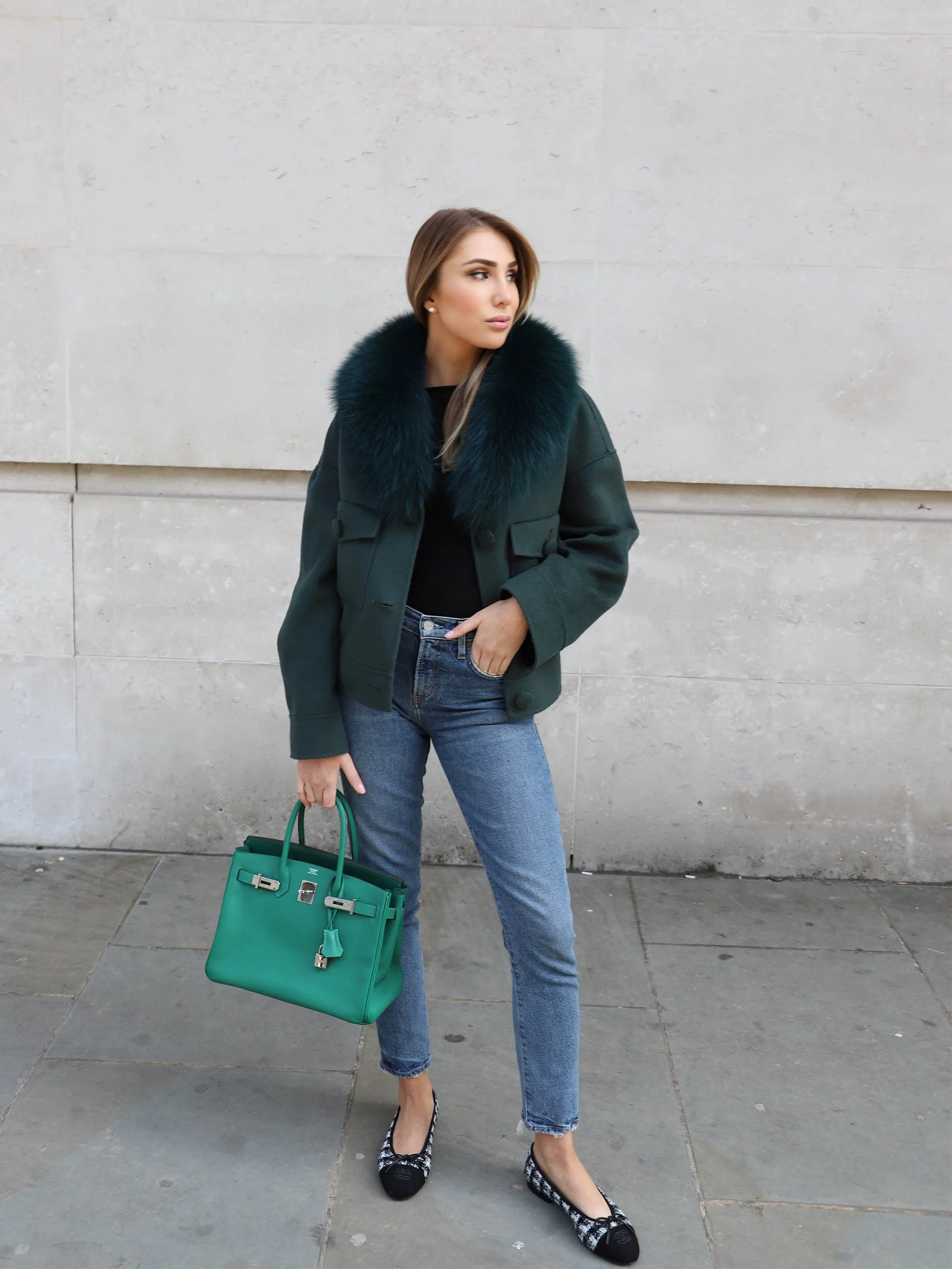 London Cashmere Jacket Green