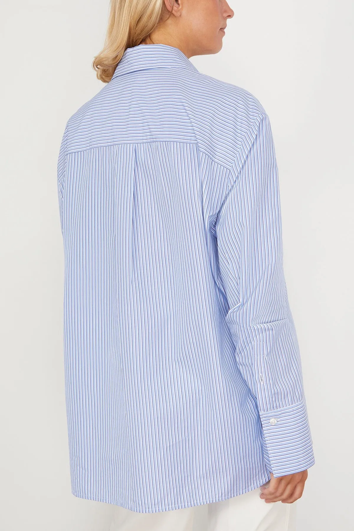 Lyn Long Sleeve Top in Pale Blue/Blue