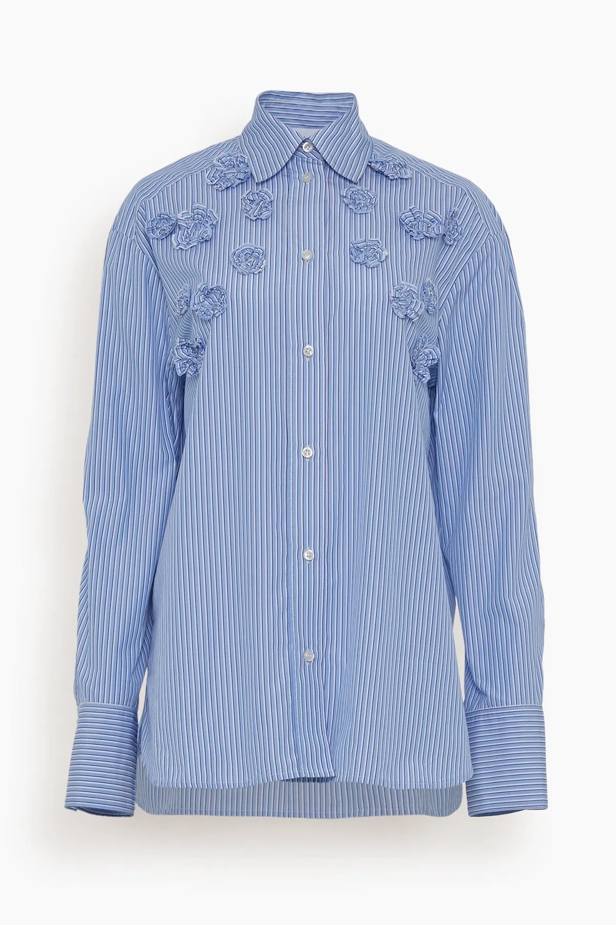 Lyn Long Sleeve Top in Pale Blue/Blue