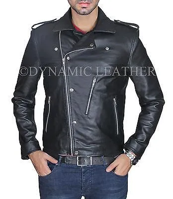 MEN'S DAVID BECKHAM SLIM FIT BLACK REAL LEATHER JACKET-BNWT