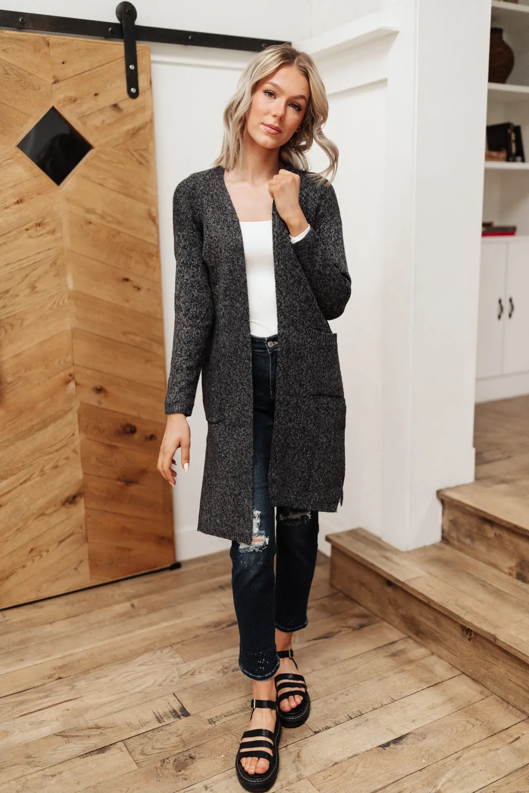 One Of The Girls Cardi In Charcoal