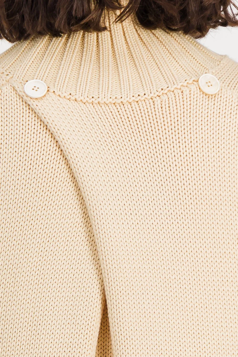 Oversized cape turtleneck merino sweater