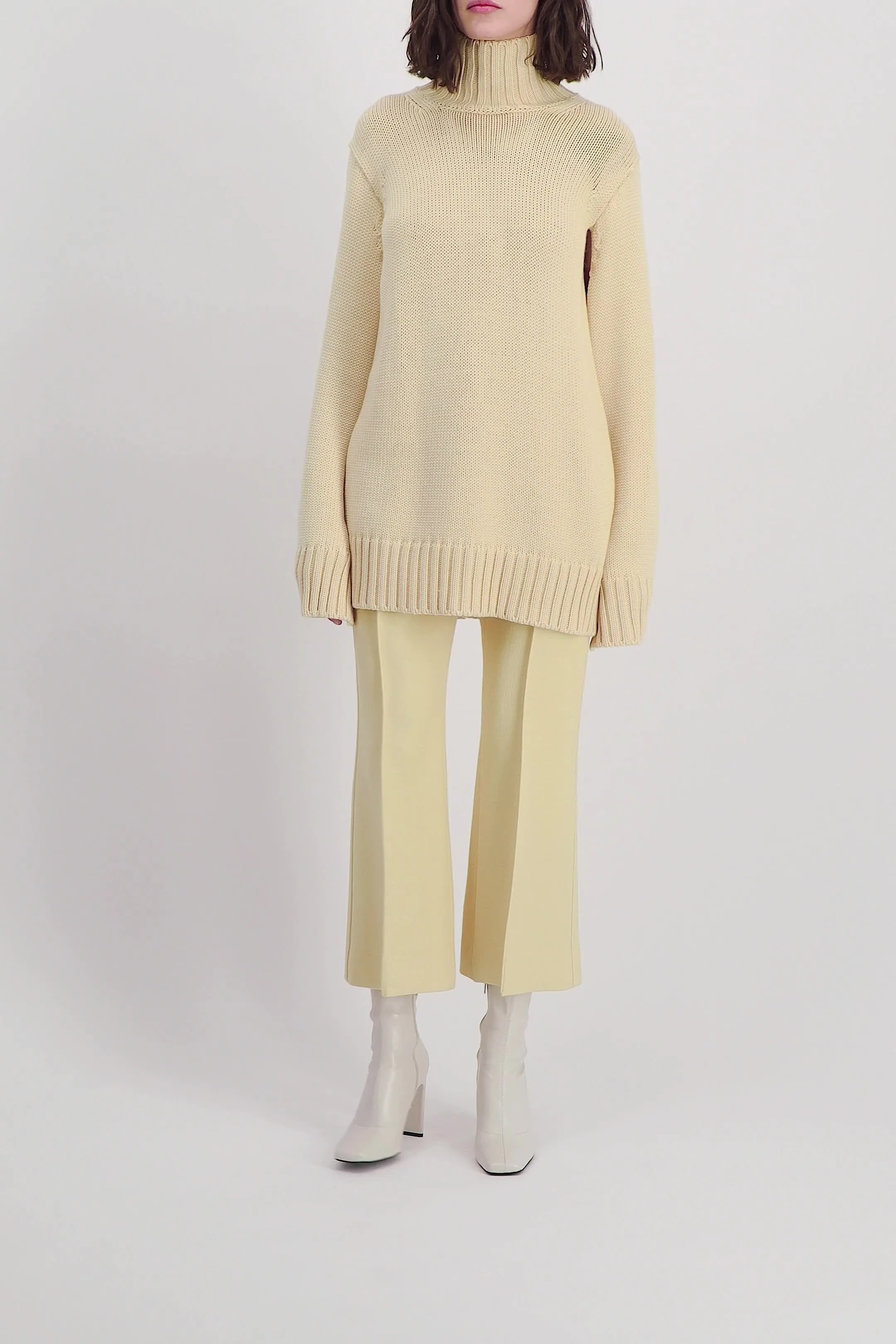 Oversized cape turtleneck merino sweater