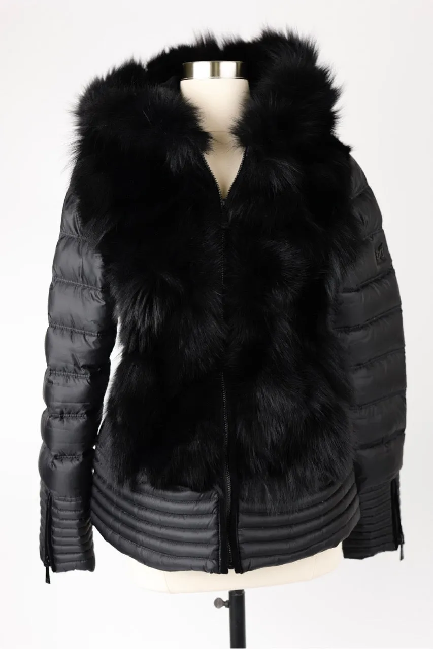 Short Fur Front Puffer Jacket