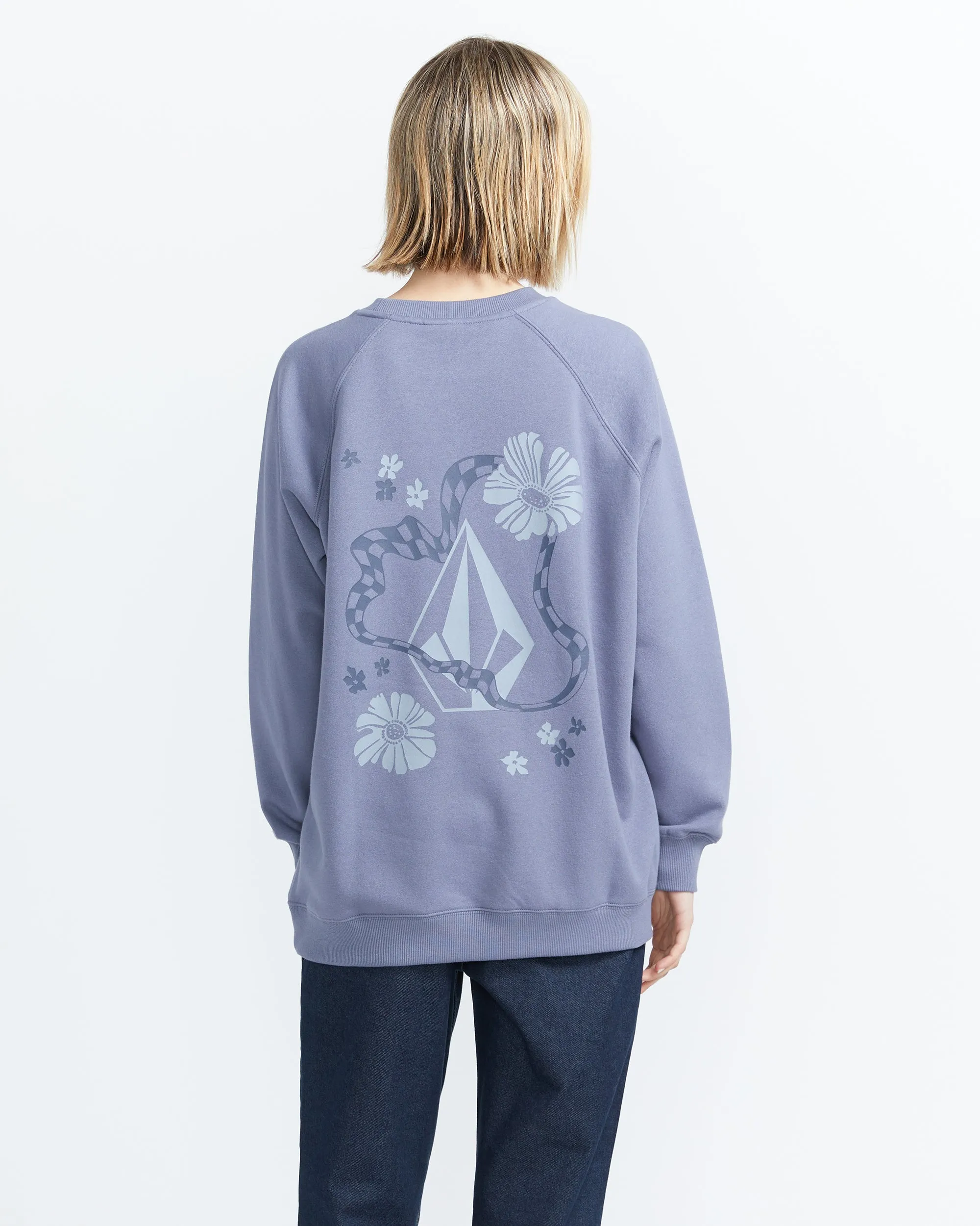 Stone Magic Boyfriend Crew Sweatshirt - Denim