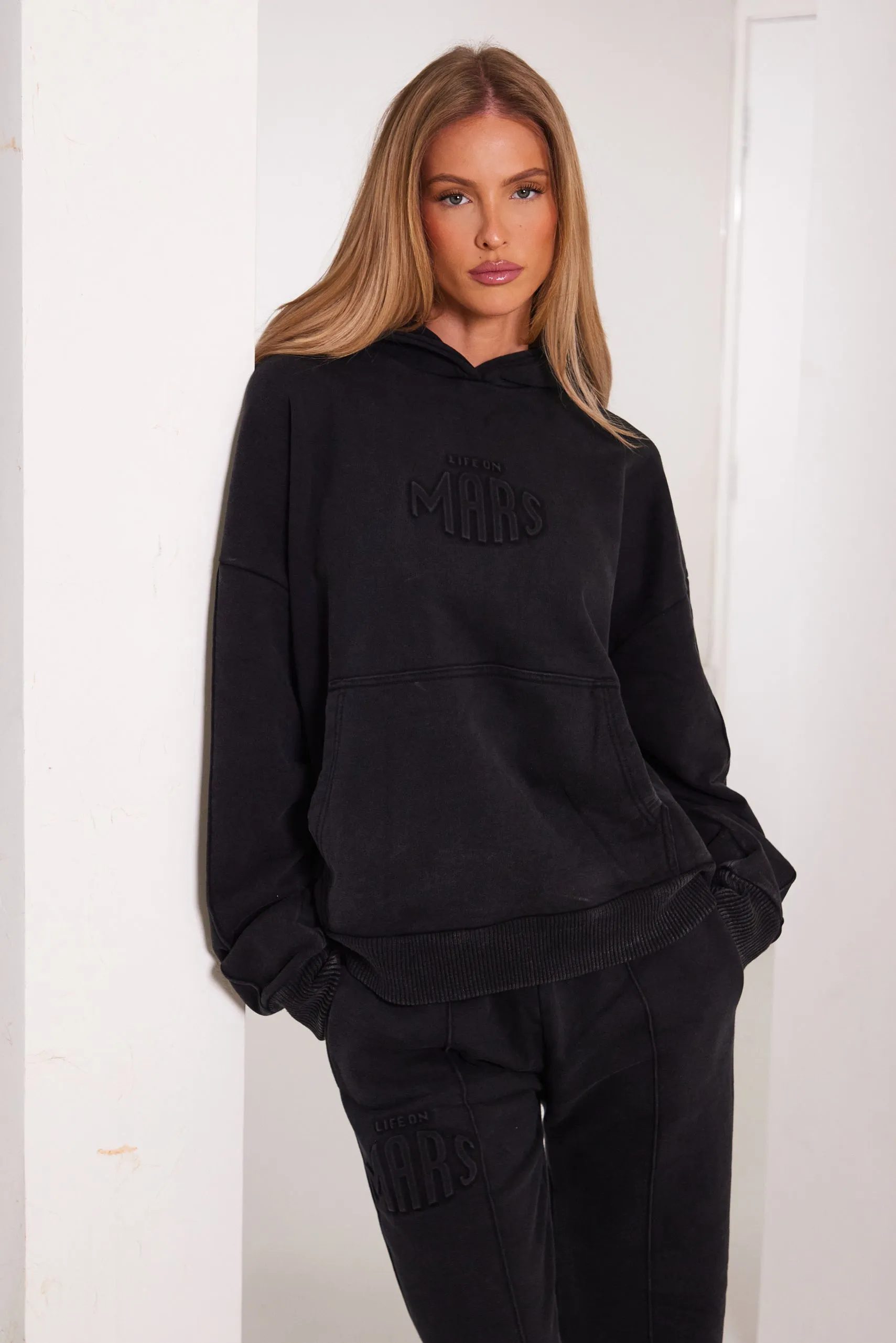 The Embossed Hoodie - Charcoal