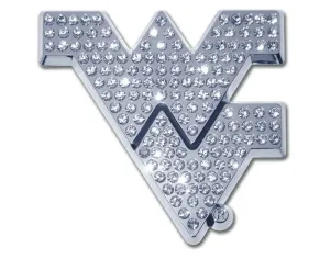 WEST VIRGINIA UNIVERSITY CRYSTAL CHROME EMBLEM