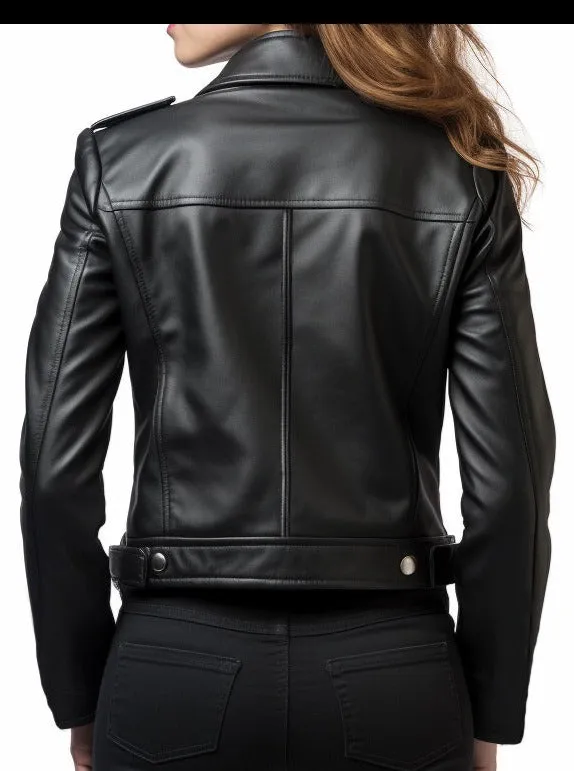 Women Paula Black Biker Leather Jacket