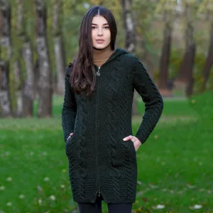 Women's Zipper Irish Cardigan with Hood