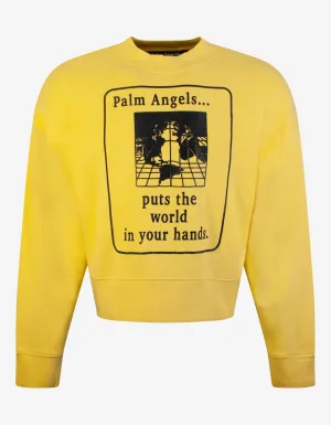 Yellow World In Hands Oversized Sweatshirt -